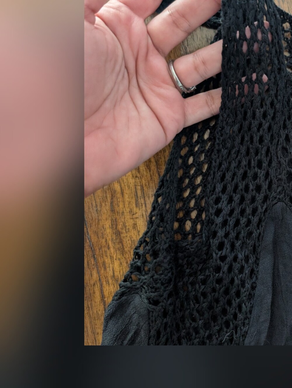 Black Crochet Knit Bathing Suit Cover Up Brand New Small Size